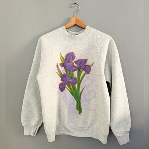 Vintage Fruit of The Loom The Alaska Wild Iris Sweatshirt, Made USA, Size Medium